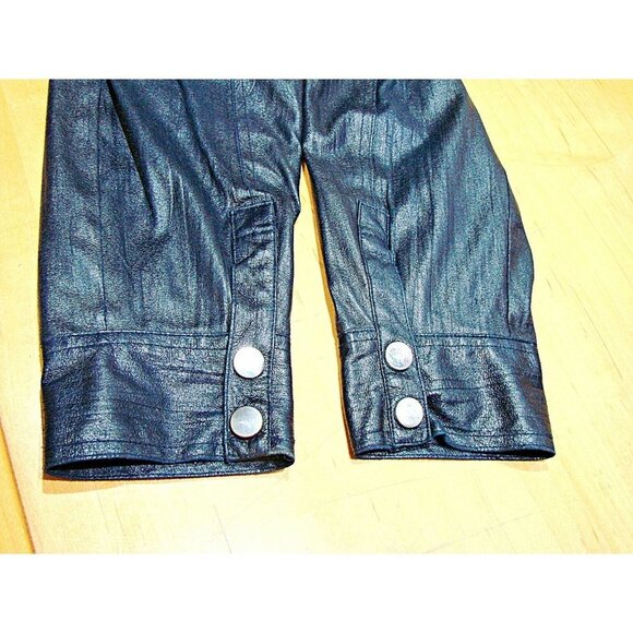 Erin London Sheen Shiny Faux Leather Like Lightweight Fashion Jacket Coat Sz M/L - Picture 11 of 12